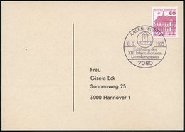 1983 (18.9.) 7080 AALEN 1, Sonderstempel XIII. Internat. Limeskongress (Limes-Wachturm), Inl.-Karte (Bo.47) - Römische G - Other & Unclassified