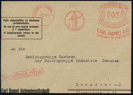 1935 (4.12.) SIEGMAR-SCHÖNAU, Absender-Freistempel, Motiv Römerin In Toga Mit Spindel, Bedarfs-Vorderseite - Römische Ge - Other & Unclassified