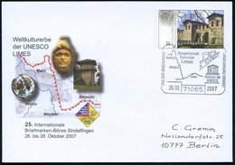 2007 (26.10.) 71065 SINDELFINGEN, Röm. Limes UNESCO Weltkulturerbe Auf Passendem Sondrumschlag 55 C. Castell Saalburg Mi - Other & Unclassified
