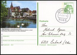 1981 (7.7.) 7063 WELZHEIM, 50 Pf. Bildganzsache: Am Früheren "Limes" (Ortsbild), Ortsgleicher Stempel!, Inl.-Karte (Mi.P - Other & Unclassified