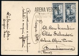 1952 ITALIEN, Maschinenwerbestempel ARENA VERONA (Spielzeit) = Röm. Amphitheater, Bedarfs-Ak. - Römische Geschichte & Ku - Andere & Zonder Classificatie