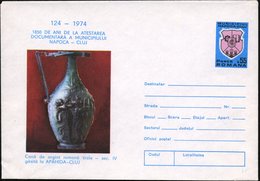 1974 RUMÄNIEN, 55 B. Ganzsachen-Umschlag 1850 Jahre Cluj: Röm. Silberkanne (Museum Cluj), Ungebr. (Mi.U 839) - Römische  - Sonstige & Ohne Zuordnung