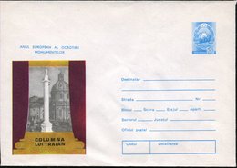 1975 RUMÄNIEN, 55 B. Ganzsachenumschlag: Trajanssäule U. Petersdom (= Europ. Denkmalschutzjahr), Ungebr. (Mi.U 647) - Rö - Andere & Zonder Classificatie