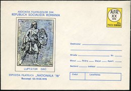 1978 RUMÄNIEN, 55 B. Sonderumschlag "NATIONALA 78" (2050 Jahre Dakien) = Dakischer Steinschleuder-Krieger, Ungebr. (Mi.U - Other & Unclassified