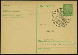 1934 (8.4.) BERLIN W 62, Sonderstempel GERMANOPOST = Germania Mit Flügelhelm, Inl.-Karte (Bo.146) - Germanen & Kelten /  - Autres & Non Classés