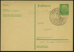 1934 (8.4.) BERLIN W 62, Sonderstempel GERMANOPOST = Germania Mit Flügelhelm, Inl.-Karte (Bo.146) - Germanen & Kelten /  - Other & Unclassified