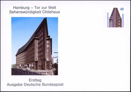 1988 Hamburg, PP 40 Pf. Chilehaus: Chilehaus, Ungebr. (Mi.PP 150) - Berühmte Bauwerke & Monumente / Famous Buildings & M - Other & Unclassified