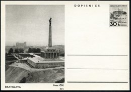 1965 TSCHECHOLSLOWAKEI 30 H. Bildpostkarte Bratislava: Slavin-Kriegerdenmal Für Die Rote Armee 1945 Von Jan Svetlik (195 - Otros & Sin Clasificación