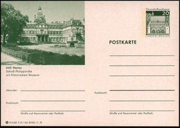 1970 645 HANAU, 20 Pf. Bildpostkarte Lorsch: Barock-Schloß Philipsruhe (histor. Museum U. Papiermuseum), Ungebr. (Mi.P 9 - Sonstige & Ohne Zuordnung