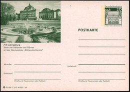 1969 714 LUDWIGSBURG, 20 Pf. Bildpostkarte Lorsch: Barockschloß U. Garten, 2 Verschiedene Belege, Ungebr. (Mi.P 99/C-2-1 - Altri & Non Classificati