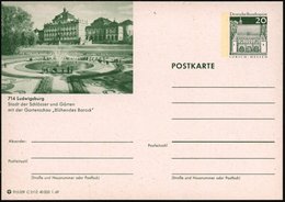 1969 714 LUDWIGSBURG, 20 Pf. Bildpostkarte Lorsch: Barockschloß U. Garten, 2 Verschiedene Belege, Ungebr. (Mi.P 99/C-2-1 - Other & Unclassified