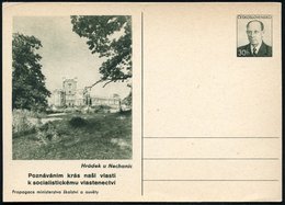 1953 TSCHECHOSLOWAKEI, 30 H. Bildpostkarte Zapatocky: Schloß Nechanic, Ungebr. (Pofis CDV.120/5) - Burgen, Schlösser & P - Other & Unclassified