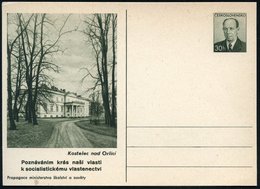 1953 TSCHECHOSLOWAKEI, 30 H. Bildpostkarte Zapatocky: Kostelec Nad Orlici, Neues Schloß (1829-35 Nach Plänen Von Heinr.  - Other & Unclassified