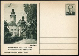 1953 TSCHECHOSLOWAKEI, 30 H. Bildpostkarte Zapatocky: Schloß Lemberk (13. Jhdt.) Mit Türmen, Ungebr. (Pofis CDV.120/14)  - Sonstige & Ohne Zuordnung