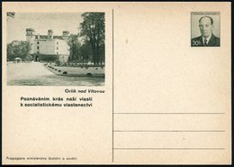 1953 TSCHECHOSLOWAKEI, 30 H. Bildpostkarte Zapatocky: Schloß Orlik Nad Vitavou (gebaut 1253-71) Ottokar II, Jan-Hus-Stät - Other & Unclassified