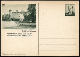 1953 TSCHECHOSLOWAKEI, 30 H. Bildpostkarte Zapatocky: Schloß Orlik Nad Vitavou (gebaut 1253-71) Ottokar II, Jan-Hus-Stät - Sonstige & Ohne Zuordnung