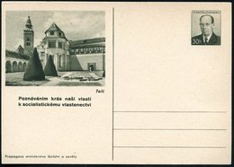 1953 TSCHECHOSLOWAKEI, 30 H. Bildpostkarte Zapatocky: Schloß Telc, Renaissance- U. Barockschloß, UNESCO-Weltkulturerbe,  - Sonstige & Ohne Zuordnung