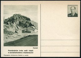 1953 TSCHECHOSLOWAKEI, 30 H. Bildpostkarte Zapatocky: Schloß Tocnik (Jagdschloß (um 1400, Wenzel IV.), Ungebr. (Pofis CD - Autres & Non Classés
