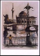 1987 BERLIN MUSEUMSINSEL, PP 10 Pf. Palast Der Republik: Weidendammer Und Montbijou-Brücke (u. Bode-Museum) = Farblithog - Autres & Non Classés