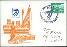 1979 DRESDEN, PP 10 Pf. Neptunbrunnen: DRESDEN 79 = Elbebrücke "Blaues Wunder" (u. TV-Turm) Etc. + Passender Sonderstemp - Altri & Non Classificati