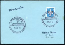 1984 (25.4.) 7500 COTTBUS 1, Sonderstempel Jubiläum Raumflugplanetarium "Juri Gagarin", Inl.-Brief - Astronomie / Astron - Sonstige & Ohne Zuordnung