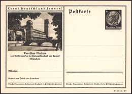 1940 MÜNCHEN, 6 Pf. Bildganzsache Hindenbg.: Deutsches Museum (Technik-Museum) Mit Planetarium U. Isar-Brücke, Ungebr. ( - Other & Unclassified