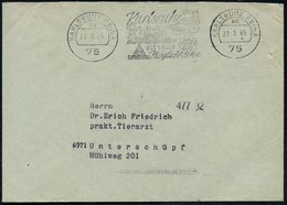 1965 (22.3.) 75 KARLSRUHE PSch A, Maschinen-Werbestempel Mit Atommodell Auf Portofreiem PSch-Brief (Bo.68 J) - Atom & Ra - Altri & Non Classificati