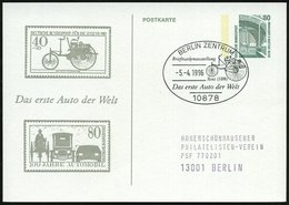 1996 (5.4.) PP 80 Pf. Bauwerke: Das Erste Auto Der Welt = Benz Motorkutsche + Motivgleicher Sonderstempel: 10878 BERLIN  - Autres & Non Classés