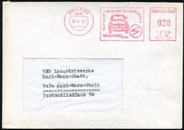 1981 (2.4.) 9541 ZWICKAU, Neuer Absender-Freistempel Mit Vierstelliger PLZ: Trabant 601 (PKW "Trabant"), Inl.-Brief - De - Autres & Non Classés