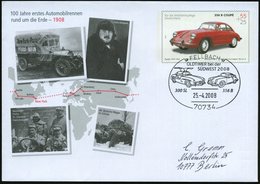 2008 (25.4.) 70734 FELLBACH, Sonderstempel Oldtimer Mit Mercedes 300 SL U. Porsche 356 B Auf Sonderganzsachen-Umschlag 5 - Autres & Non Classés