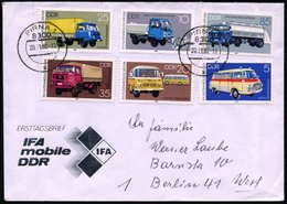 1982 DDR, IFA-Busse U. LKW, Kompl. Satz, Dabei Milch-LKW U. Sanka, Bedarfs-Sonderumschlag: IFA (Mi.2744/49) - LKW / Truc - Altri & Non Classificati