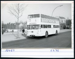 1972/75 BERLIN, 9 Verschiedene S/ W.-Fotos Der BVG (West) Doppeldecker-Omnibusse (meist Format 7 X 10,5 Cm) Mit Möbel- U - Other & Unclassified