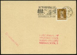 1928 (8.9.) BRESLAU 3, Maschinen-Werbestempel Auf Inl.-Karte (Bo.S 85 A, Erstjahr!) - Kraftomnibus / Kraftpost-Werbung / - Other & Unclassified