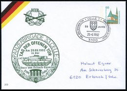 1992 (20.6.) 3100 CELLE 1, PU 100 Pf. Altötting: PANZERBRIGADE 33 = Panzer "Leopard" + Passender Sonderstempel, Inl.-Bri - Otros & Sin Clasificación