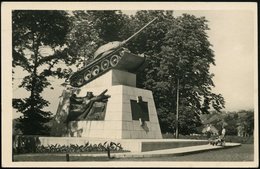 1952 TSCHECHOSLOWAKEI, 1,50 Kc. Bildganzsache Gottwald: Ostrava, Kriegerdenkmal Mit Sowjet. Panzer "T 34/ 44" (rs. Gerin - Sonstige & Ohne Zuordnung