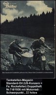 1936 DEUTSCHES REICH, "Standard Oil"-Blätter, Zeitschrift (2x Gefaltet, Format A4) Mit 2 Artikeln über Motorräder + Foto - Andere & Zonder Classificatie