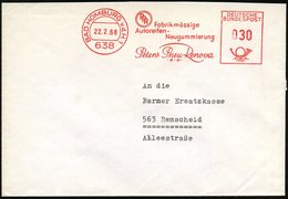 1968 (22.2.) 638 BAD HOMBURG, Absender-Freistempel P.P.R. Peters Pneu Renova, Firmenbrief - Motor & Autozubehör / Motor  - Other & Unclassified