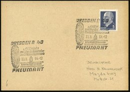 1964 (30.8.) DRESDEN A 40, Sonderstempel PNEUMANT (PKW-Reifen), Inl.-Karte - Motor & Autozubehör / Motor & Car Accessori - Sonstige & Ohne Zuordnung