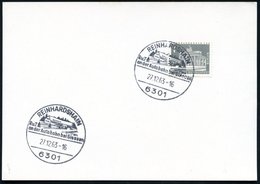 1963 (27.12.) 6301 REINHARDSHAIN, Handwerbestempel Autobahn-Raststätte = Hauspostamt, Karte Ohne Adresse (Bo.2, Erstjahr - Other & Unclassified