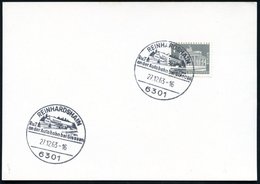 1963 (27.12.) 6301 REINHARDSHAIN, Handwerbestempel Autobahn-Raststätte = Hauspostamt, Karte Ohne Adresse (Bo.2, Erstjahr - Altri & Non Classificati