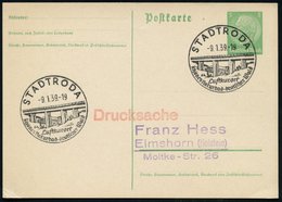 1939 (9.1.) STADTRODA, Handwerbestempel Mit Autobahn-Viadukt, Inl.-Karte (Bo.1, Erstjahr!) - Autobahn & Straßen / Freewa - Other & Unclassified