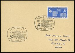 1959 (10.3.) LEIPZIG C 1, Messe-Sonderstempel Mit Alter Börse, Ausl.-Karte (Bo.423 A) - Bank & Geld / Bank & Money / Ban - Sonstige & Ohne Zuordnung