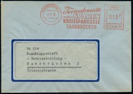 1956 (8.5.) SAARBRÜCKEN 2, Absender-Freistempel Francoty Post Saar, Ortsbrief - Bank & Geld / Bank & Money / Banque & Mo - Other & Unclassified