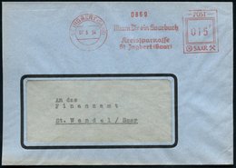 1954 (7.5.) ST. INGBERT, Absender-Freistempel Francoty Bundespost Saar, Firmenbrief - Bank & Geld / Bank & Money / Banqu - Other & Unclassified