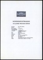 1971 ÖSTERREICH, 4 S. Ungez. Schwarzdruck: 200 Jahre Wiener Börse Auf Amtl. Ankündigungsblatt Der Staatsdruckerei (Mi.13 - Autres & Non Classés