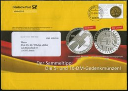 2008 (22.9.) 92637 WEIDEN OPF., Postdienst-Ganzsachenumschlag 145 C. "Goldene Bulle": 5.- U. 10.- DM-Gedenkmünzen German - Otros & Sin Clasificación
