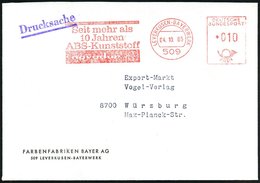 1965 (4.10.) 509 LEVERKUSEN-BAYERWERK, Absender-Freistempel  "novodun" (= Hauspostamt!) Firmen-Bf. (rs. Klappe Fehlt), F - Otros & Sin Clasificación