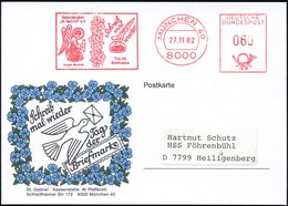 1982 (27.11.) 8000 MÜNCHEN 40, Absender-Freistempel Erzengel Gabriel, Sonderumschlag "Tag Der Briefmarke" - Christentum  - Otros & Sin Clasificación