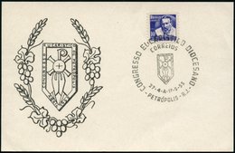 1955 (Apr.) BRASILIEN, Sonderstempel: PETROPOLIS Eucharist. Diözesan-Kongress (Kreuzwappen), Motivgleiche Sonderkarte (o - Autres & Non Classés