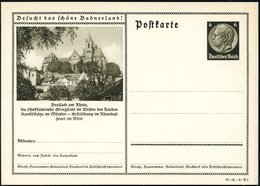 1937 BREISACH, 6 Pf. Bildganzsache Hindenbg. "Besucht Das Schöne Badnerland!" (= Sonderform): Breisacher Münster, Ungebr - Altri & Non Classificati